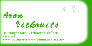 aron vitkovits business card